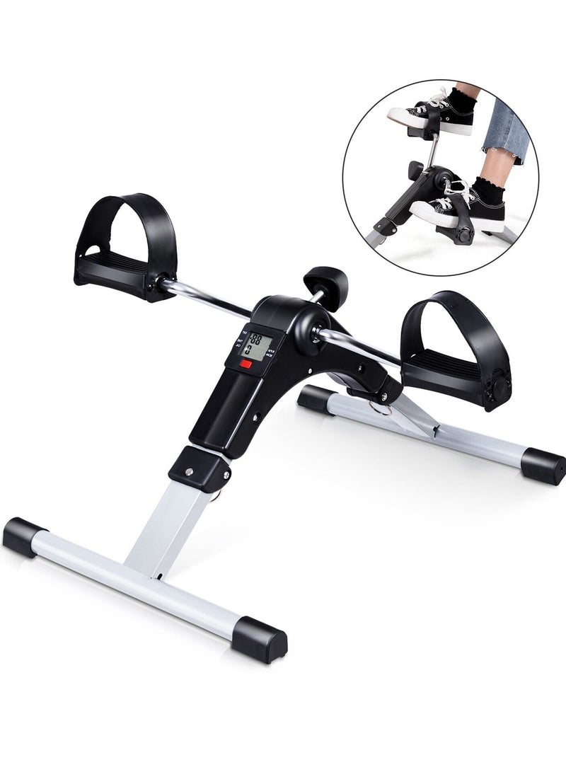 Generic Folding Pedal Exerciser Cycle, Mini Exercise Bike with LCD Display, Leg Arm Trainer Bike Under Desk for Gym, Home, Office - Image 2