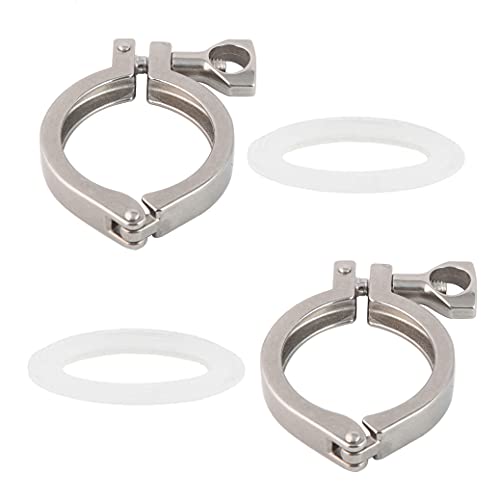 Metaland 1.5" Tri Clamp Clover, Stainless Steel Single Pin Heavy Duty Sanitary Tri Clamp Clover for Ferrule OD 50.5mm (Pack of 2) - Image 1