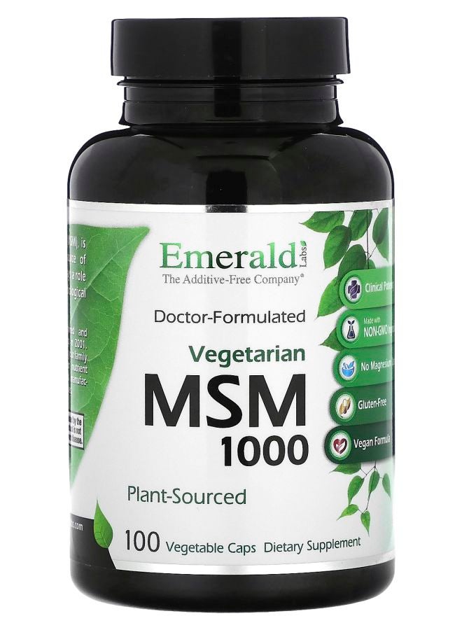 Emerald Laboratories MSM 1000 100 Vegetable Caps (1000 mg per Capsule) - Image 1