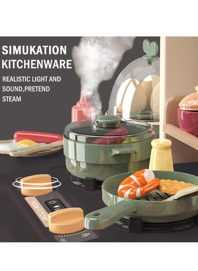 مجموعة لعب المطبخ 42 قطعة للأولاد والبنات ألعاب المطبخ مع أضواء وأصوات واقعية محاكاة الرذاذ واللعب بالوعة الطعام التظاهري مع مجموعة مطبخ صغيرة للأطفال الصغار ألعاب الطعام التظاهري - Image 4