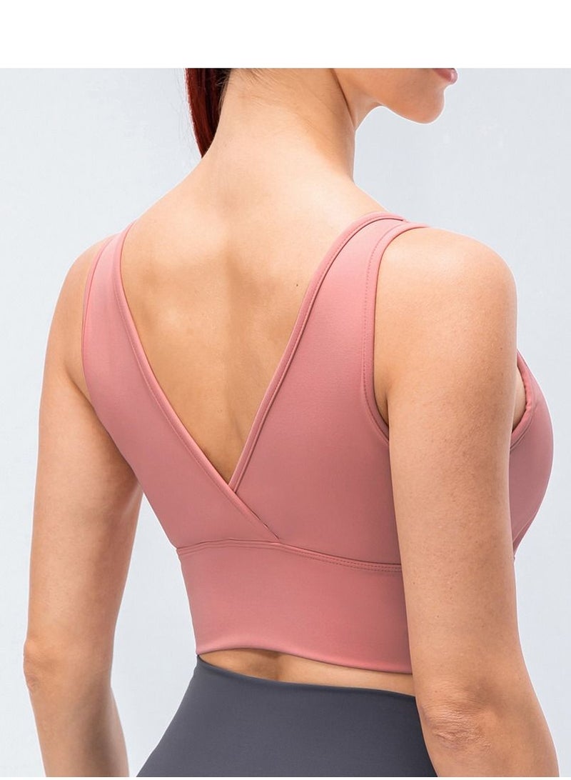 Loquat New  nylon shock gathering running bra yoga vest  - Image 2