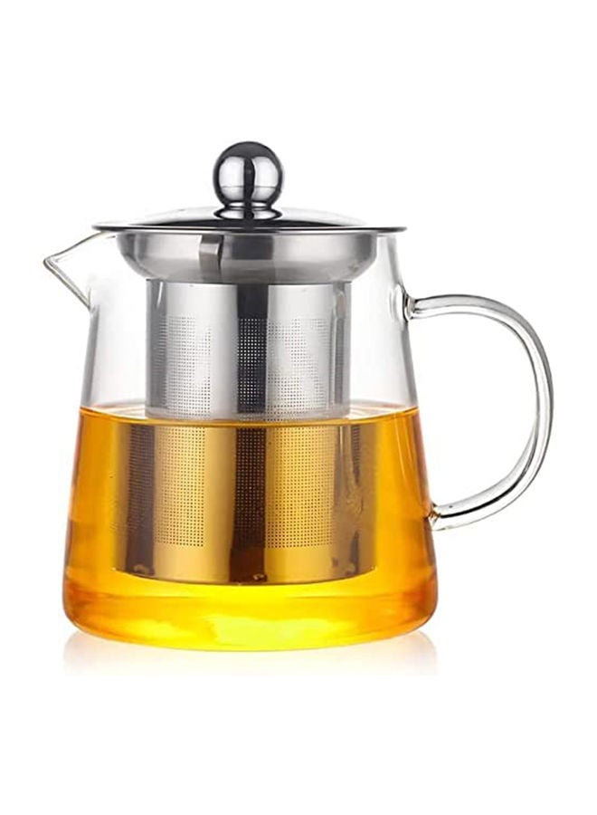 With Infuser Clear Glass Teapot,Tea Pot With Tea Strainers,Borosilicate Glass Teapot With Infusers For Loose Teaheat Resistant Loose Leaf Teapot,Stovetop Dishwasher Safe (750Ml/25Oz)