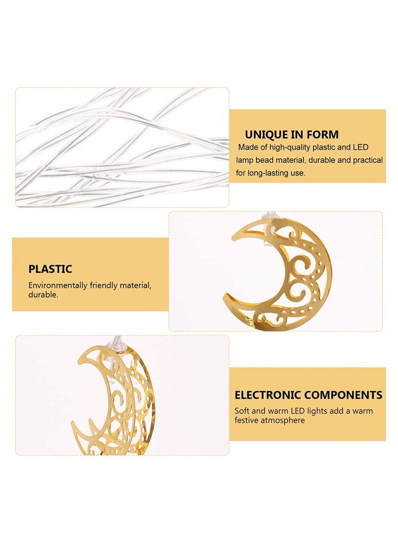 HilalFul Crescent LED String Lights | Golden Fairy Lights for Ramadan, Eid & Wedding | Battery Operated | Home & Bedroom Decoration | Indoor Outdoor Islamic Decor - Image 2