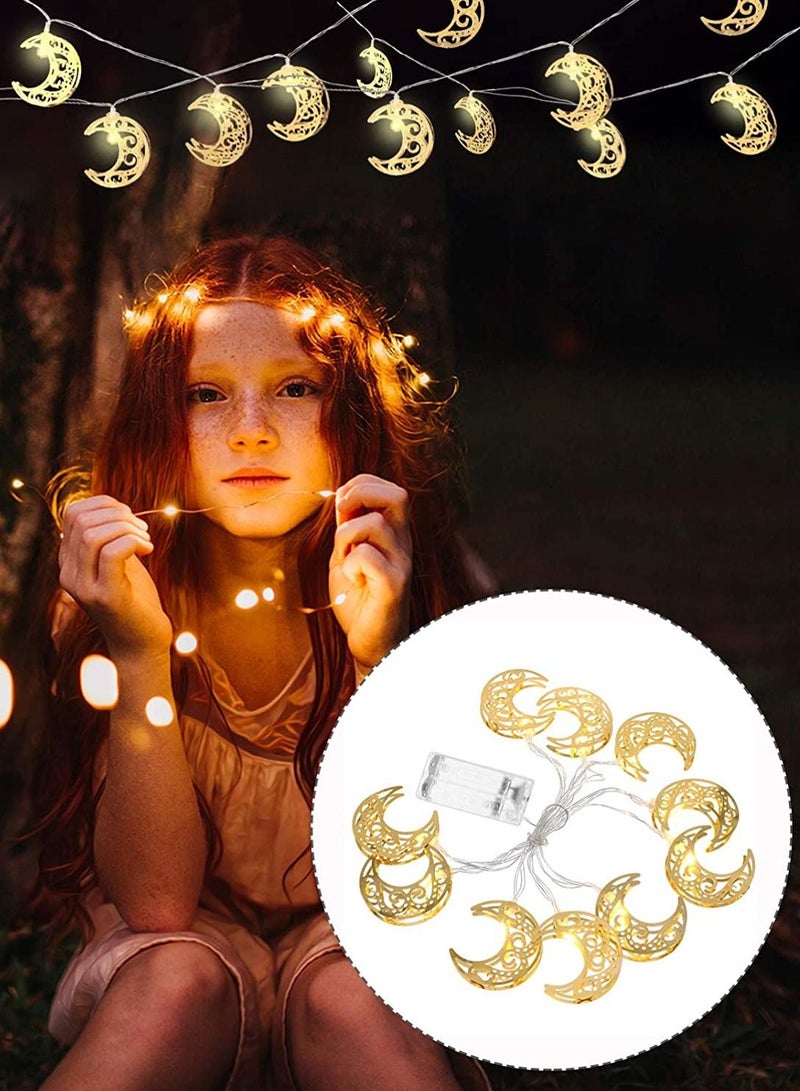 HilalFul Crescent LED String Lights | Golden Fairy Lights for Ramadan, Eid & Wedding | Battery Operated | Home & Bedroom Decoration | Indoor Outdoor Islamic Decor - Image 4