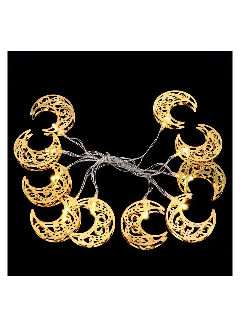 HilalFul Crescent LED String Lights | Golden Fairy Lights for Ramadan, Eid & Wedding | Battery Operated | Home & Bedroom Decoration | Indoor Outdoor Islamic Decor - Image 3
