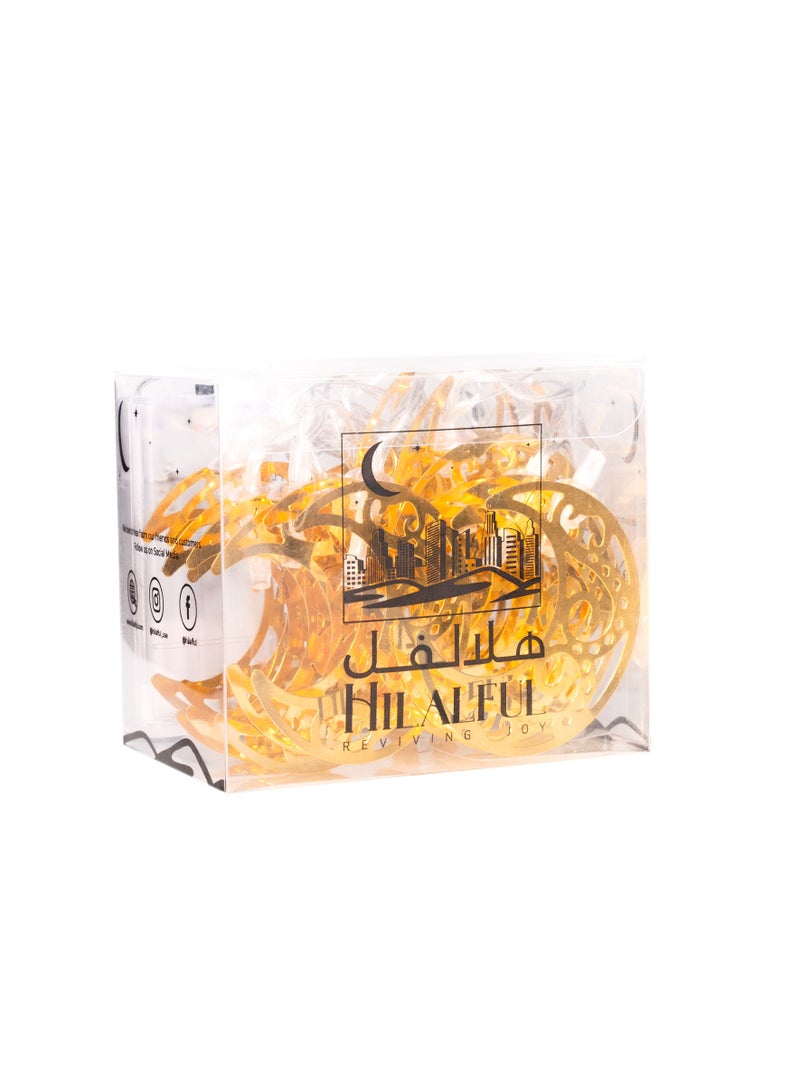 HilalFul Crescent LED String Lights | Golden Fairy Lights for Ramadan, Eid & Wedding | Battery Operated | Home & Bedroom Decoration | Indoor Outdoor Islamic Decor - Image 5