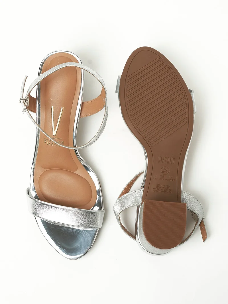 Vizzano  VIZZANO Sandals with Back strap for Ladies – SILVER Sandals with Ankle Strap | Comfortable PU Upper & TPR Sole for Women | Best Price UAE