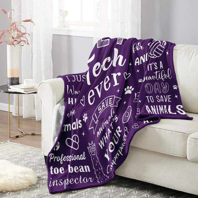 Mosslink Vet Tech Gifts  Vet Tech Week Gifts Bulk  Veterinary Gifts for Women  Vet Tech Appreciation Gifts  Veterinary Technician Gift  Christmas Birthday Gifts for Veterinary Throw Blanket 60""X50"" - Image 4