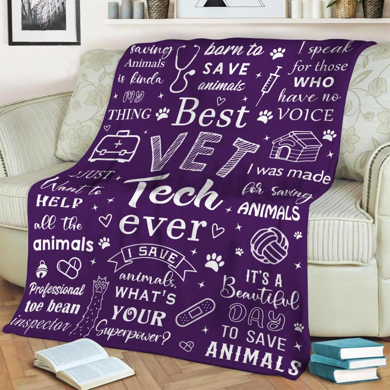 Mosslink Vet Tech Gifts  Vet Tech Week Gifts Bulk  Veterinary Gifts for Women  Vet Tech Appreciation Gifts  Veterinary Technician Gift  Christmas Birthday Gifts for Veterinary Throw Blanket 60""X50"" - Image 5