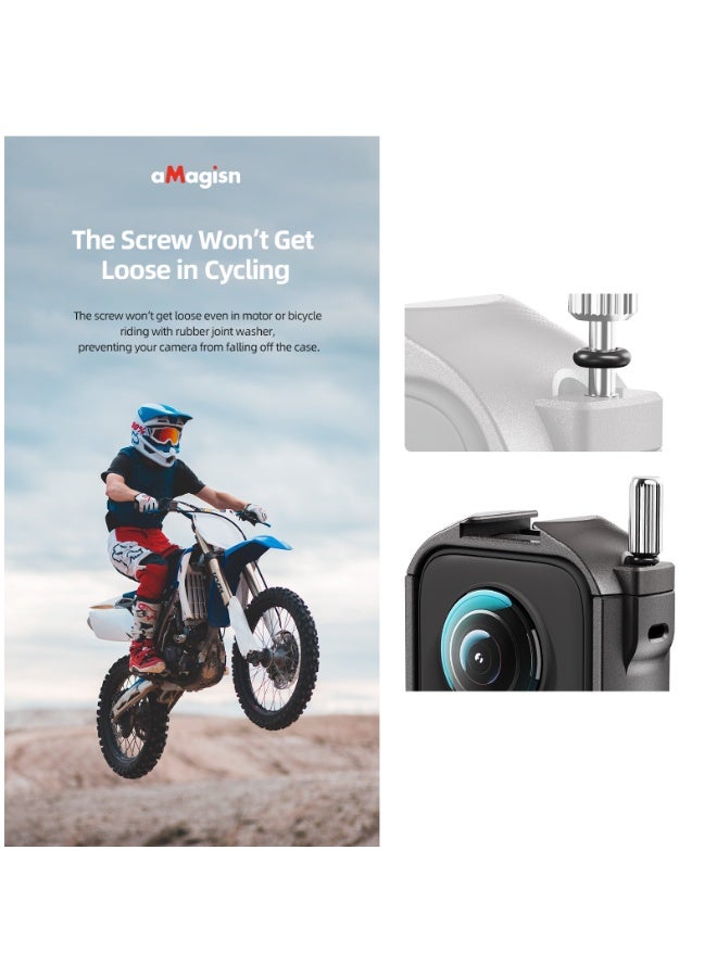 aMagisn Metal Protective Frame for Insta360 X3 – Lightweight 45g Aluminum Alloy Cage, Quick Battery Access, Dual Cold Shoe, 1/4 Mount, Secure Foam Fit, Anti-Loosening Design for Action Cameras - Image 5