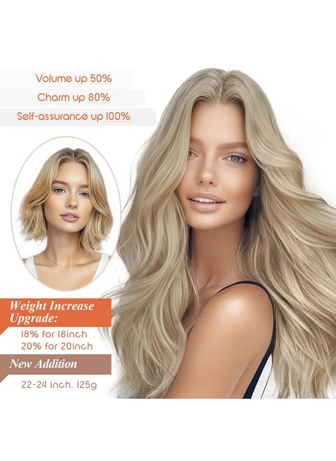 Sunny Hair Sunny Blonde Hair Extensions Real Human Hair Wire Hair Extensions Blonde Secret Hair Extensions Human Hair Fish Line Hair Extensions Dark Ash Blonde Highlights Golden Blonde Hair Extensions 14inch 80g  - Image 5
