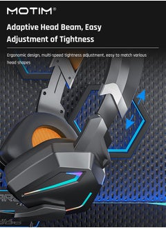Motim Gaming Headset, PS5 / Xbox Headset, Noise Cancelling Flexible Voice Mic RGB Light, Surround Sound, Memory Earmuffs for PC PS5 PS4 Xbox Series X/S Xbox one Switch  - Image 5