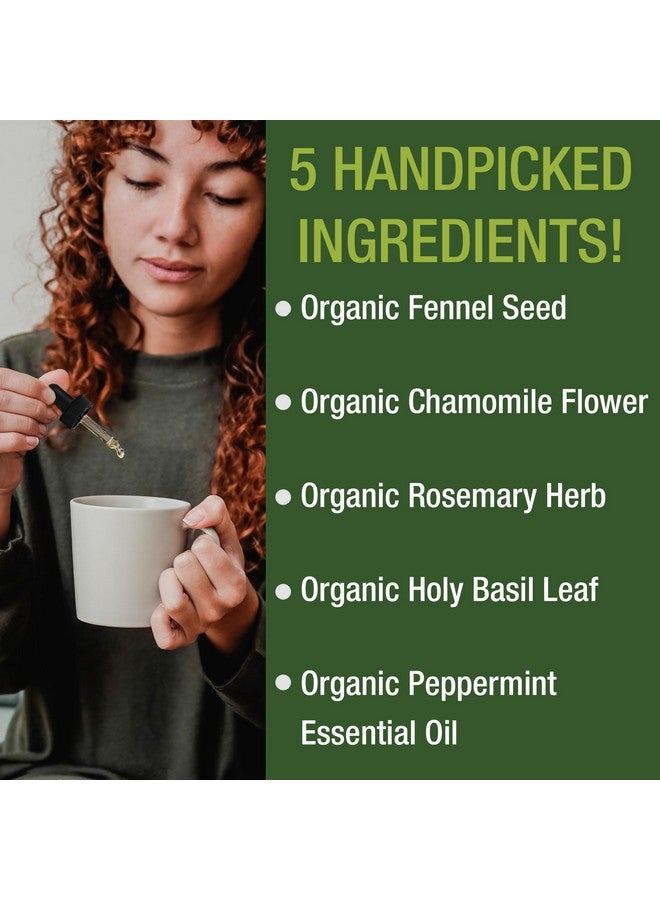 Peak Performance USDA Organic IBS Relief 5-In-1 Liquid Drops. For Ingestion, Bloating, Gas. Irritable Bowel Supplement With 5 Organic Ingredients. Peppermint Oil, Fennel Seed, Chamomile Flower, Rosemary, Holy Basil - Image 2