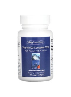 Allergy Research Group Allergy Research Group, Vitamin D3 Complete 5000, 120 Veggie Softgels  - Image 1