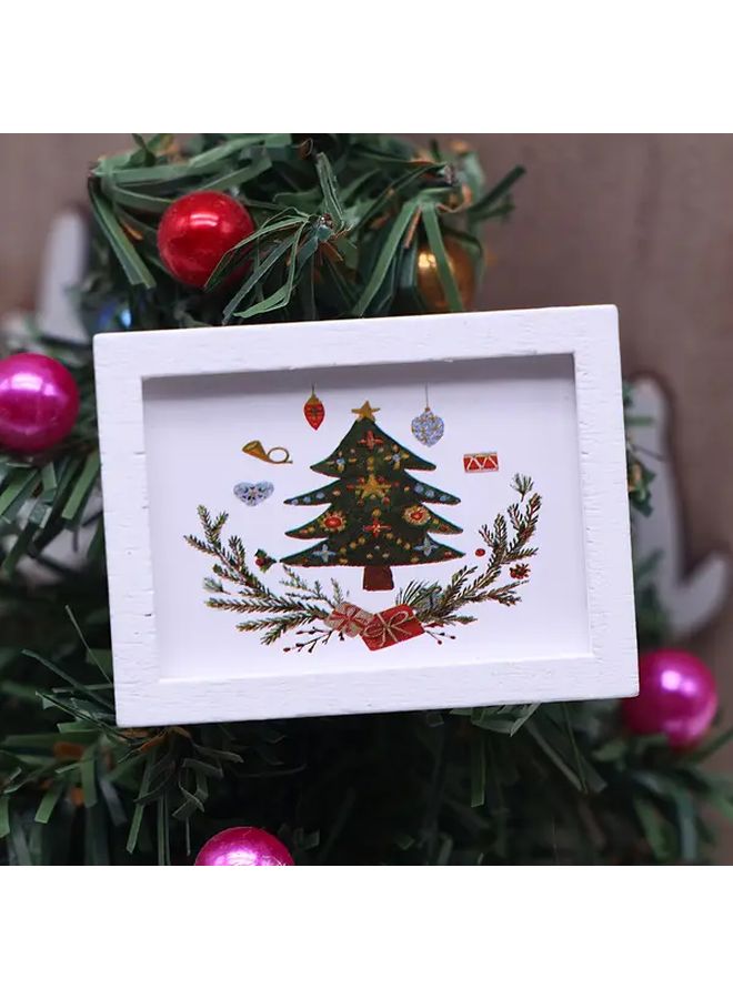 Random Pattern Painting 5pcs Mini Christmas Scene Wall Art For Dollhouse - Image 4