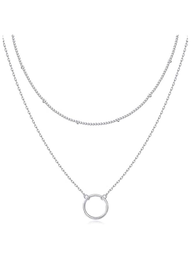 PAVOI 14K Gold Plated Layering Necklaces | Stylish Minimalist Design Pendant Necklaces | Bar, Circle, Lotus, Disc, Dog Tag, Horizontal Bar Pendants for Women  - Image 1