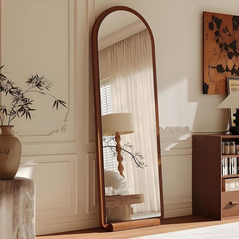 Large Floor Mirror Stand: Dark Coffee, Stable Anti-Shake Structure - Simple Versatile Style Full Length Mirror Stand for Bedroom Entrance Hall - Image 2