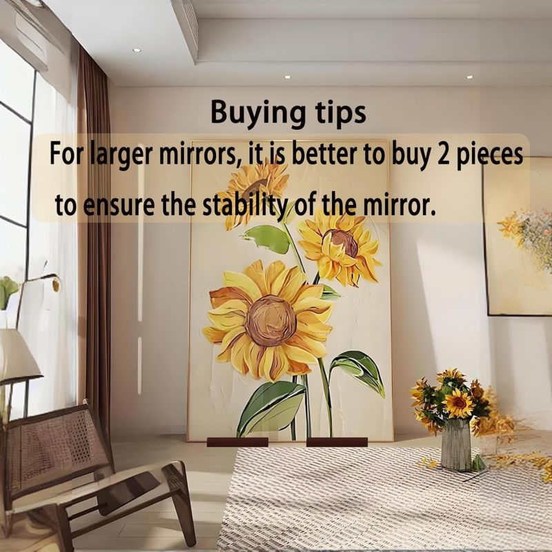 Large Floor Mirror Stand: Dark Coffee, Stable Anti-Shake Structure - Simple Versatile Style Full Length Mirror Stand for Bedroom Entrance Hall - Image 4