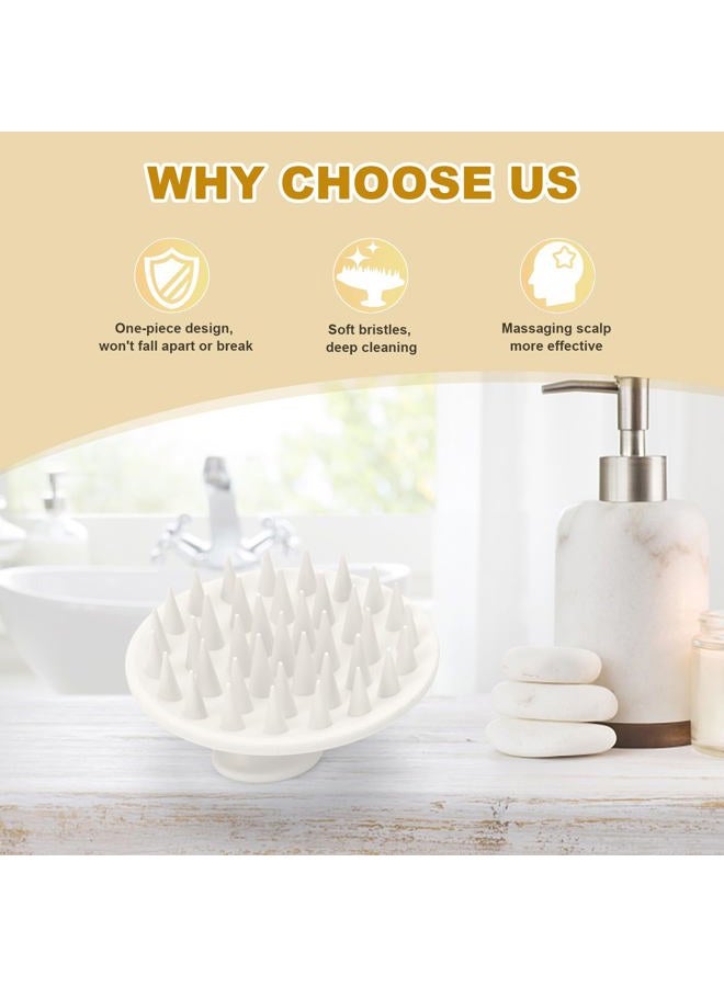 Meartchy Silicone Scalp Massager Shampoo Brush, Scalp Brush for Hair Growth & Dandruff Removal, Hair Scrubber Scalp Stimulator Exfoliator Brush with Soft Bristles for Wet Dry Scalp Care (White) - Image 5