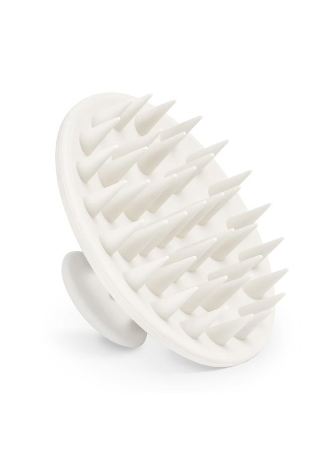 Meartchy Silicone Scalp Massager Shampoo Brush, Scalp Brush for Hair Growth & Dandruff Removal, Hair Scrubber Scalp Stimulator Exfoliator Brush with Soft Bristles for Wet Dry Scalp Care (White) - Image 1
