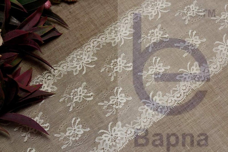Bapna 5 Yard Ribbon Embroidery Lace For Decor Sarees Skirts Dress Bags Decoration Border - White - Image 2
