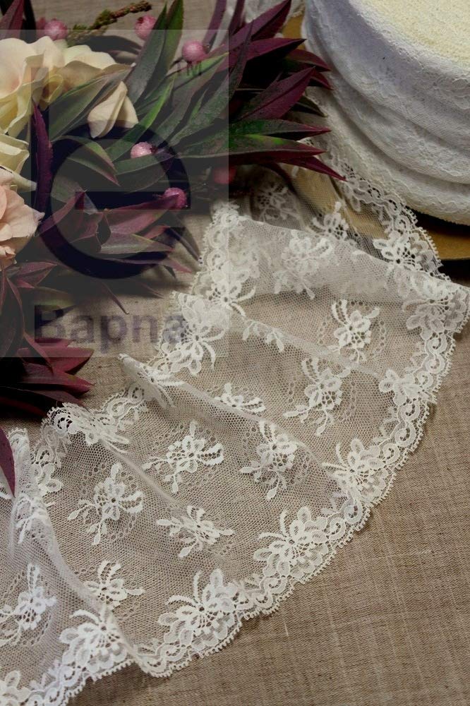 Bapna 5 Yard Ribbon Embroidery Lace For Decor Sarees Skirts Dress Bags Decoration Border - White - Image 4