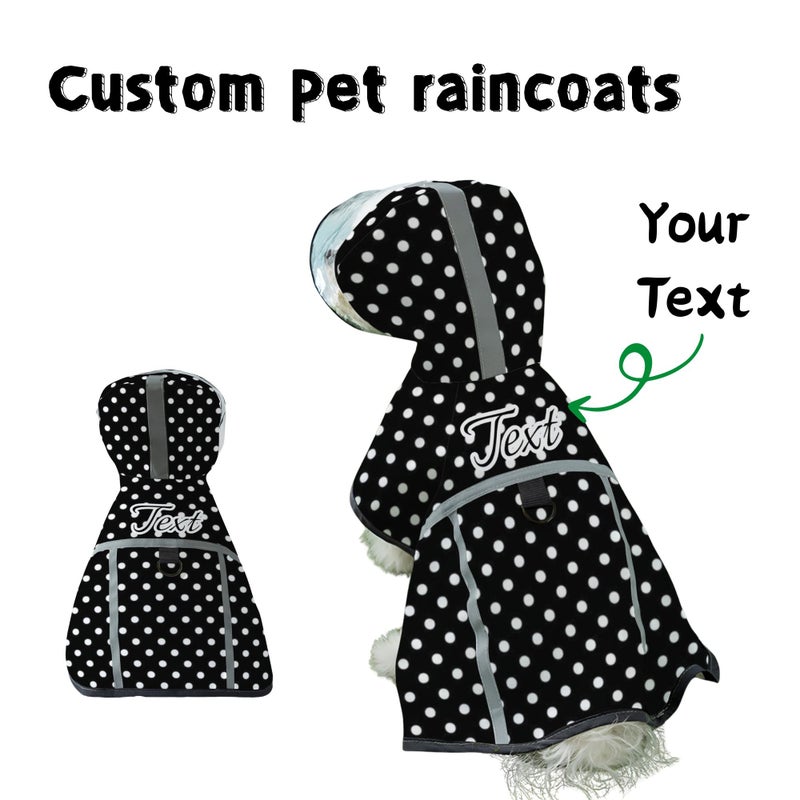 Mooni Sky Blue XS Personalized Custom Pet Raincoat Lightweight All Season Adjustable Shoulder Straps Machine Washable Durable Soft Comfortable Fabric Suitable For Small To Large Size Pets - Image 5