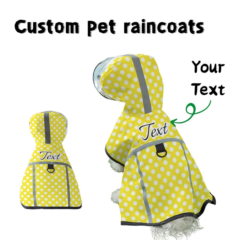 Mooni Sky Blue XS Personalized Custom Pet Raincoat Lightweight All Season Adjustable Shoulder Straps Machine Washable Durable Soft Comfortable Fabric Suitable For Small To Large Size Pets - Image 4