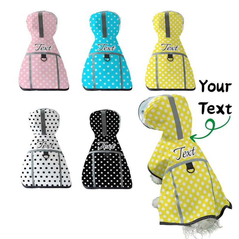 Mooni Sky Blue XS Personalized Custom Pet Raincoat Lightweight All Season Adjustable Shoulder Straps Machine Washable Durable Soft Comfortable Fabric Suitable For Small To Large Size Pets - Image 1