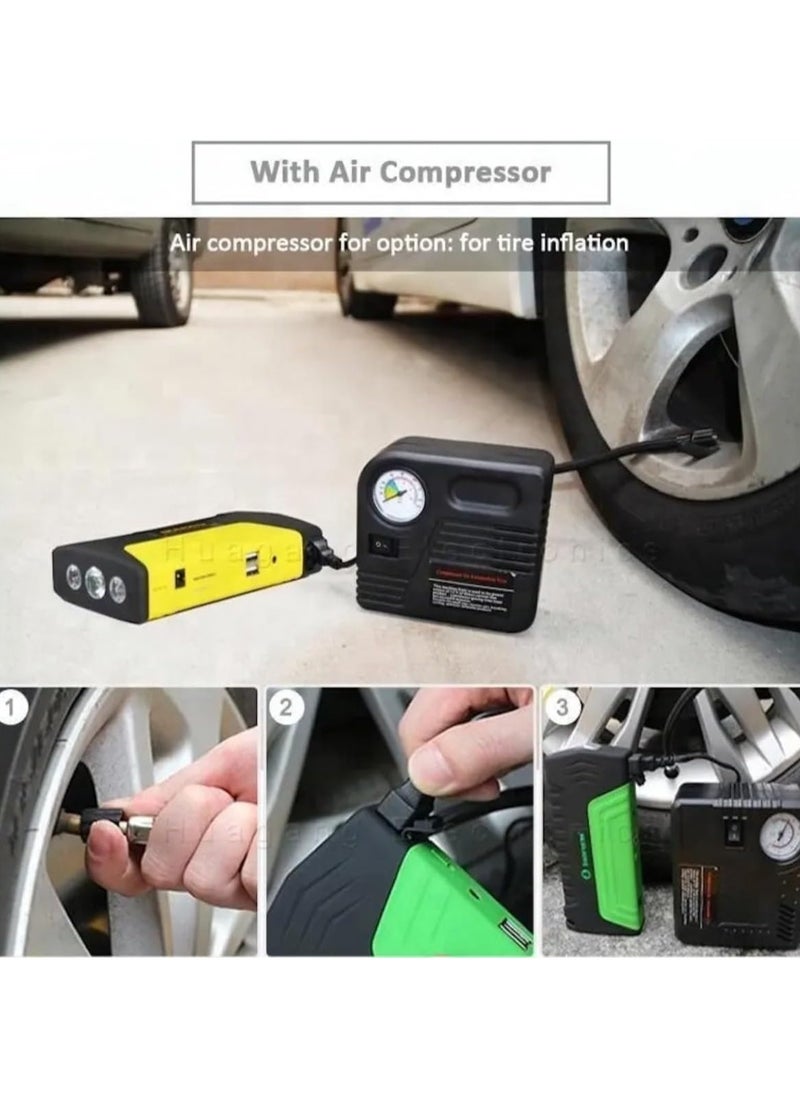 ZAMZIN Portable Car Jump Starter Power Bank with Air Compressor – 12V Battery Booster, USB-C Charger, LED Light, Type-C Power Bank, Car Battery Charger, Air Pump, Inverter, Camping & Phone Charger  - Image 3