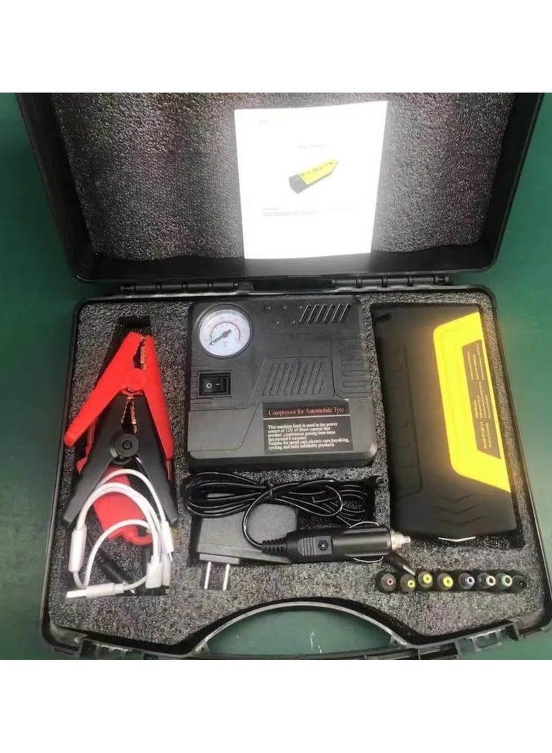 Portable Car Jump Starter Power Bank with Air Compressor – 12V Battery Booster, USB-C Charger, LED Light, Type-C Power Bank, Car Battery Charger, Air Pump, Inverter, Camping & Phone Charger - Image 3