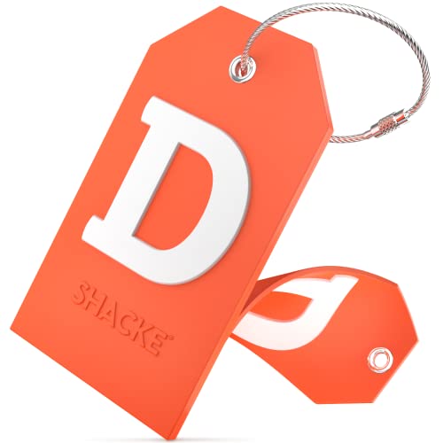 Shacke Initial Luggage Tag with Full Privacy Cover and Stainless Steel Loop – (Letter D) - Image 2