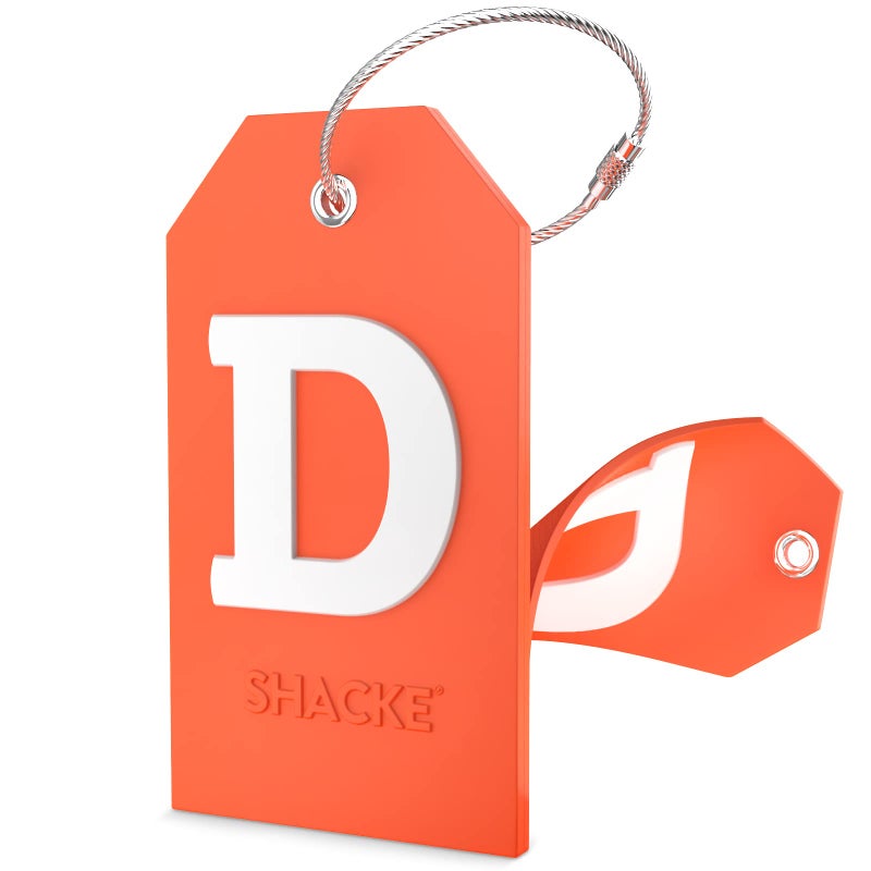 Shacke Initial Luggage Tag with Full Privacy Cover and Stainless Steel Loop – (Letter D) - Image 5