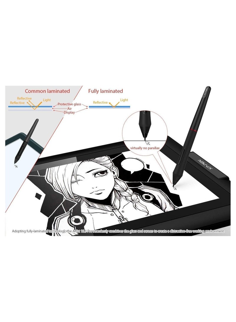 XP-PEN Artist 13.3 Pro Drawing Display, 13.3-Inch IPS Full-Laminated Graphics Monitor with 8192 Pressure Levels, 123% sRGB, Tilt Support & 8 Shortcut Keys - Image 5