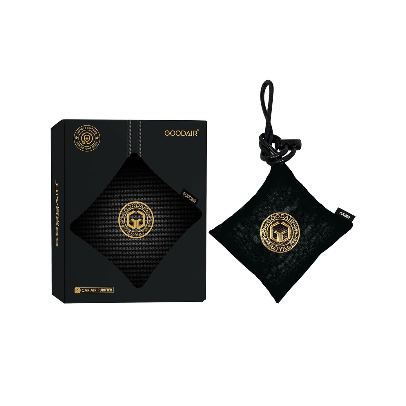 GOODAIR Royal Premium NonElectric Car Air Purifier Super Black Activated Carbon Technology for 247 Air Protection Certified to Absorb Toxic Gases Elegant Handcrafted Design