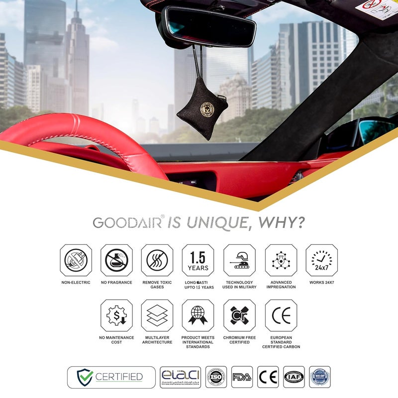 GOODAIR جهاز تنقية الهواء غير الكهربائي من GOODAIR بتقنية الكربون النشط الفاخرة باللون الأسود لحماية الهواء على مدار 247 ساعة معتمد لامتصاص الغازات السامة بتصميم أنيق مصنوع يدويًا - Image 4