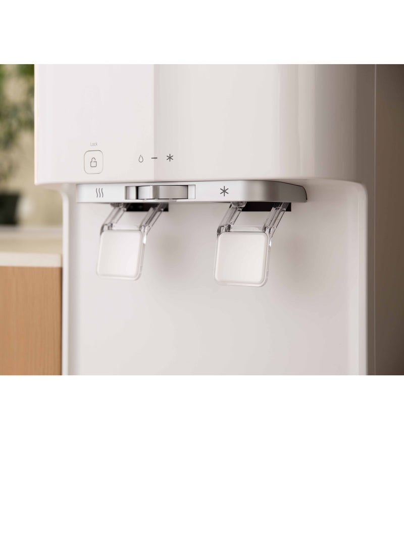 UGINE Ugine water Dispenser, stand, 2 taps, hot and cold, 10.5l, includes 5 filters, one of which is an RO filter for limescale removal, white - WHP-3900 RO  - Image 2