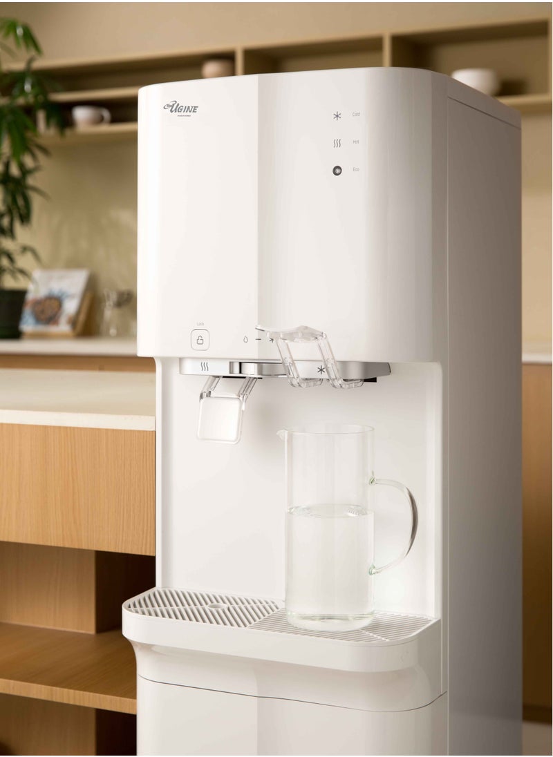 UGINE Ugine water Dispenser, stand, 2 taps, hot and cold, 10.5l, includes 5 filters, one of which is an RO filter for limescale removal, white - WHP-3900 RO  - Image 4