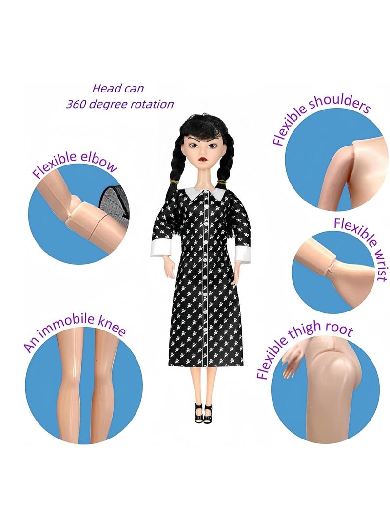 general Adms 11.5 inch toy doll with articulated and dotted long sleeves, black hair, black high heels doll, birthday gift for children and fans - Image 3