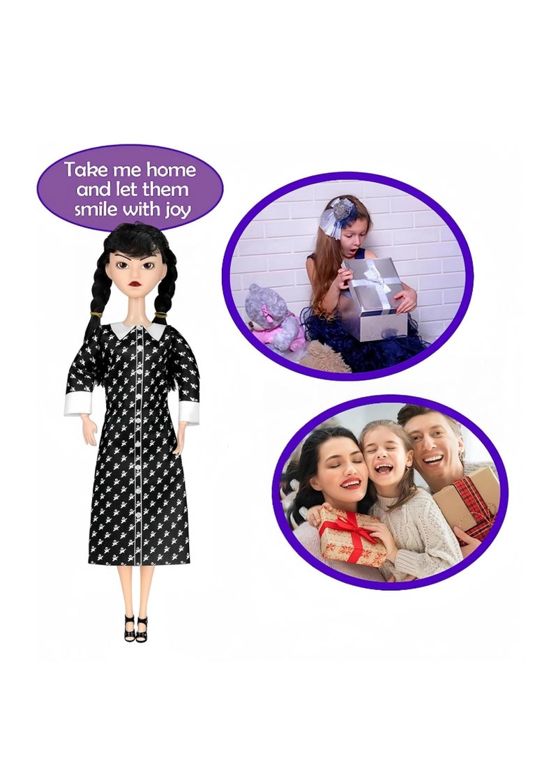general Adms 11.5 inch toy doll with articulated and dotted long sleeves, black hair, black high heels doll, birthday gift for children and fans - Image 5