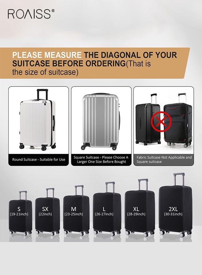 roaiss Universal Luggage Protective Cover Trolley Suitcase Dust Cover Thickened Wear Resistant Suitcase Dust Shield For Travel Accessories Black - Image 4