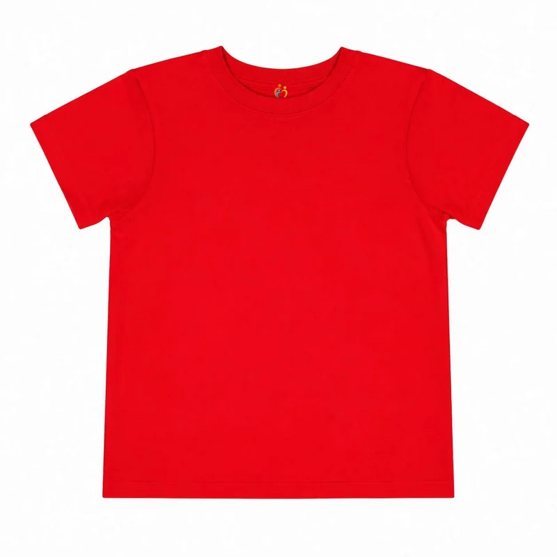 Matching Family Outfits Plain Red Kids T-Shirt | Soft Cotton Half Sleeve Round Neck Tee | Comfortable Casual Wear for Boys & Girls | Breathable Everyday Summer Clothing | Durable Solid Color Basic Tee for Daily Use