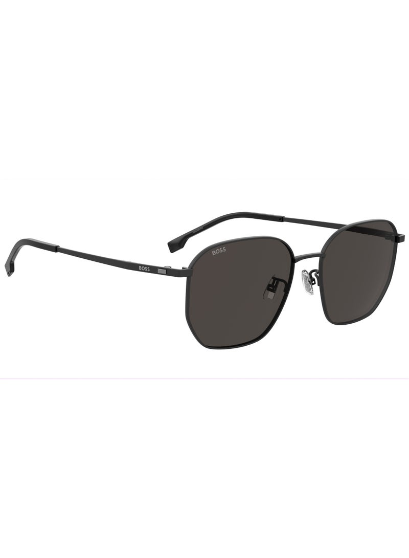HUGO BOSS Men's UV Protection Rectangular Shape Titanium Sunglasses BOSS 1673/F/SK GREY 49 - Lens Size: 49.2 Mm - Mtt Black - Image 2