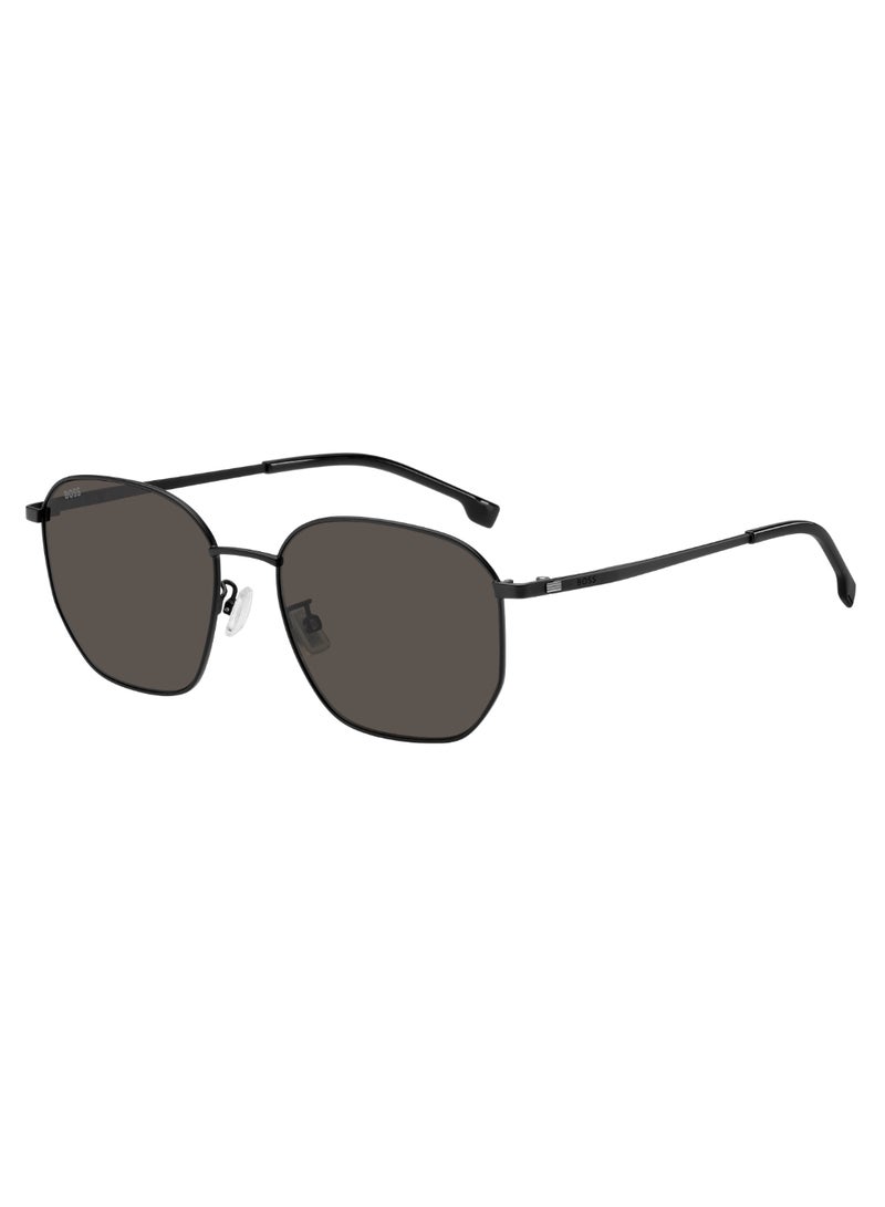 HUGO BOSS Men's UV Protection Rectangular Shape Titanium Sunglasses BOSS 1673/F/SK GREY 49 - Lens Size: 49.2 Mm - Mtt Black - Image 1