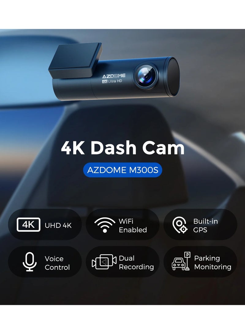 أزدوم داش كام ازدوم M300S أمامية بدقة 4K وخلفية بدقة 1080P – مزودة بواي فاي وGPS وتحكم صوتي، مع رؤية ليلية - Image 4