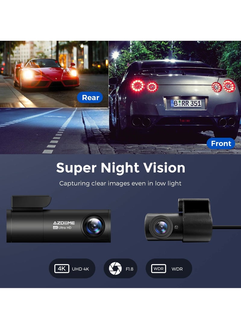 أزدوم داش كام ازدوم M300S أمامية بدقة 4K وخلفية بدقة 1080P – مزودة بواي فاي وGPS وتحكم صوتي، مع رؤية ليلية - Image 5