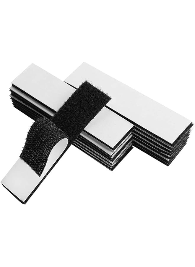 promass 1x4 inch Hook and Loop Strips with Adhesive - 15 Sets, Strong Back Adhesive Fasten Mounting Tape for Home or Office Use - Instead of Holes and Screws, Black - Image 1