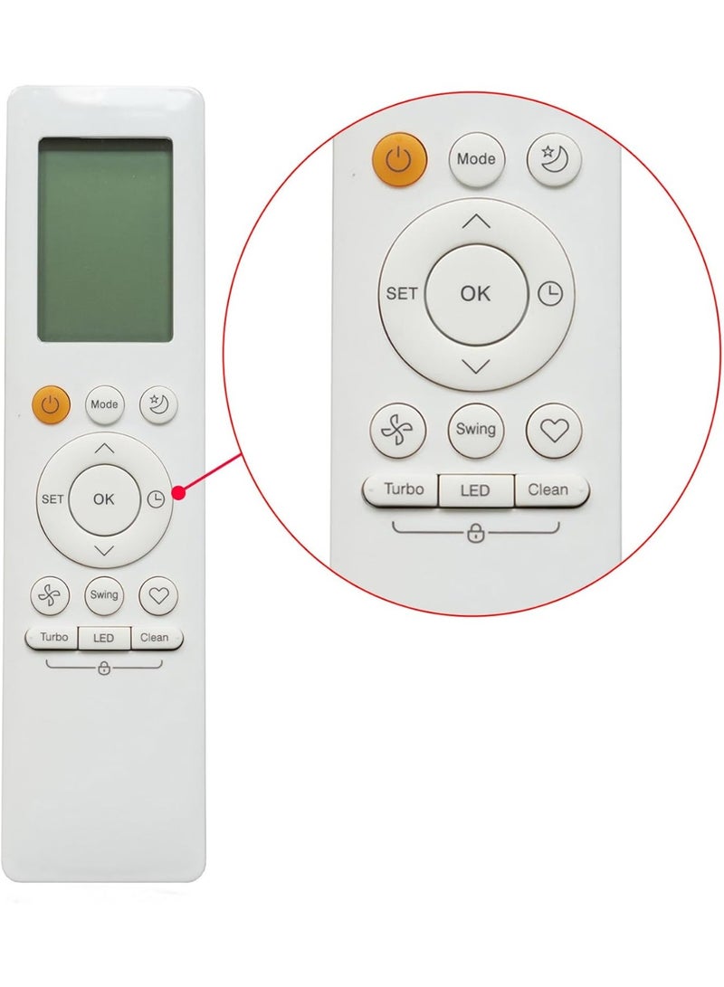 erorex Air Conditioner Remote Control Replacement with LCD Display - Image 2