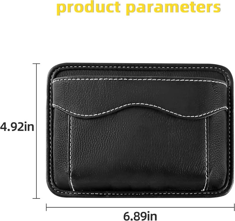 SUJADE Cost effective upgraded craftsmanship YAKEFLY 2 PCS Car Seat Side Pocket Organizer,PU Leather Storage Pocket Pouch Cell Phone Sunglasses Holder,Car Seat Storage Gap Filler,Mini Storage Bag Interior Accessories Organizer Single & bulk use compatible - Image 4