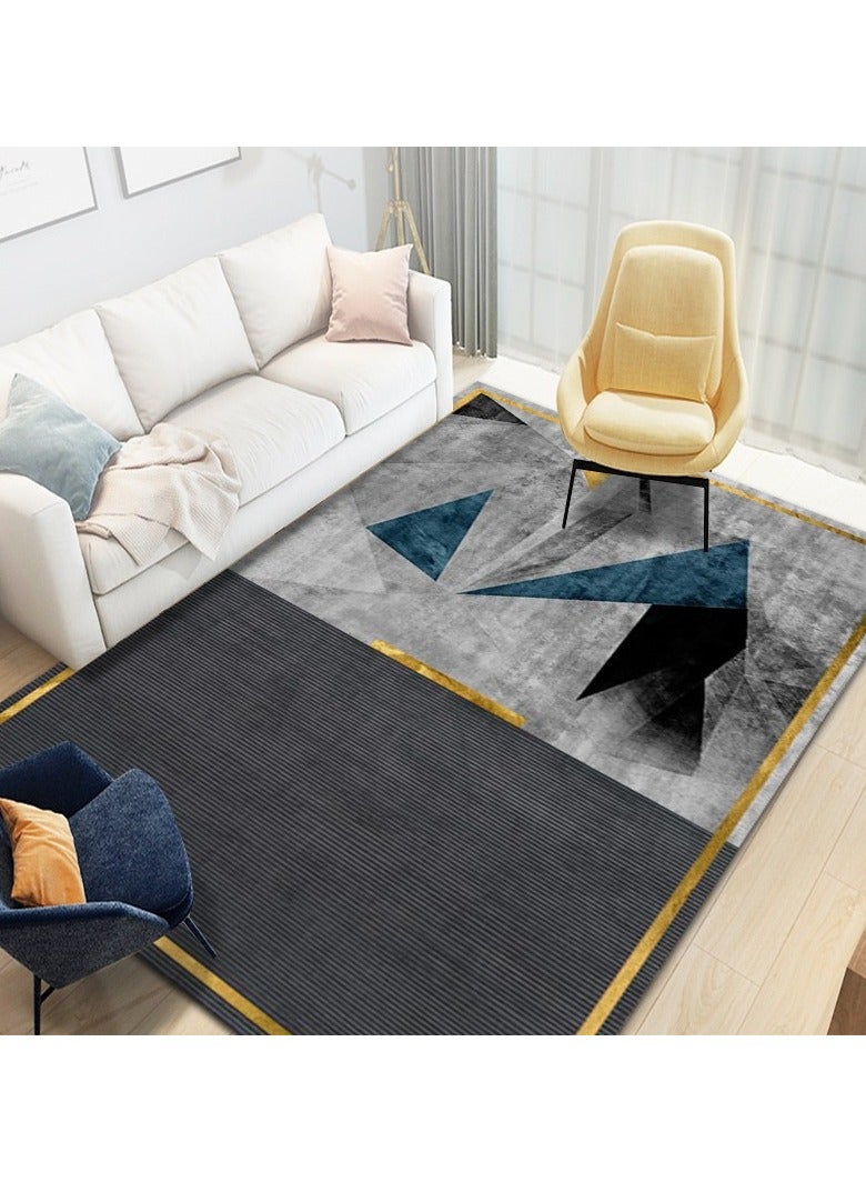 Loquat Squality Polyester Fiber Blue Series Comfortable Carpet(Carpet Only)